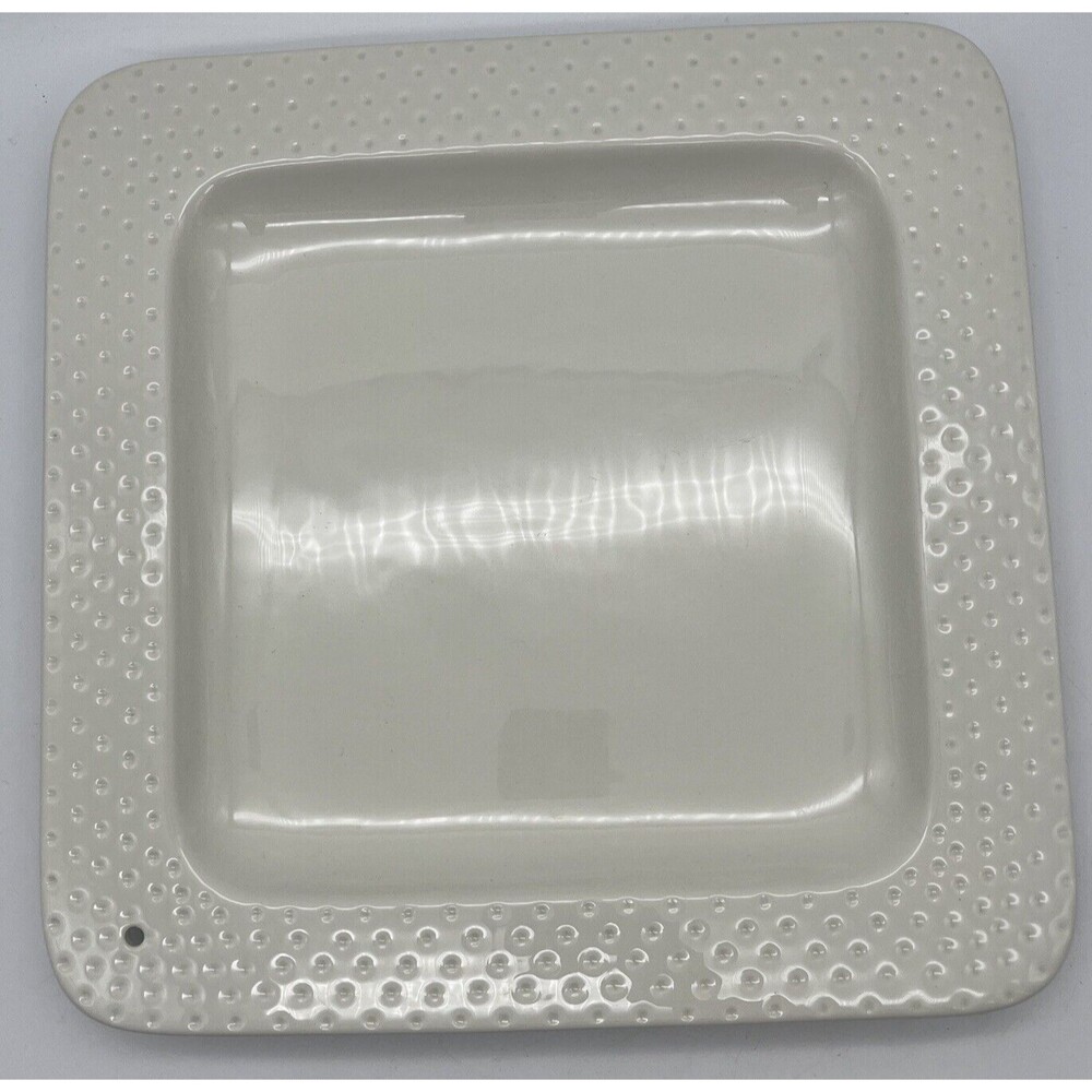 Nora Fleming White Swiss Dot K3 12 X 12 Retired Square Dish, Platter, Plate 